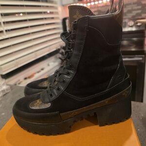 Louis Vuitton Black Lace-Up Boots